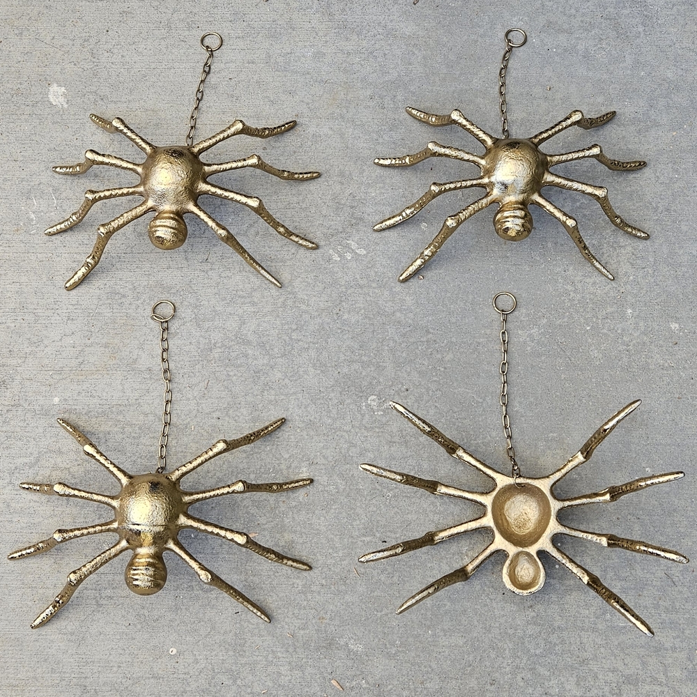4 Pack Gold Spider Wall Hanging Decor